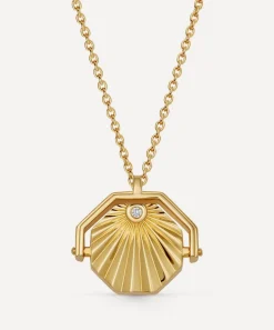 Astley Clarke Necklaces^18ct Gold-Plated Vermeil Silver Celestial Sunrise Spinner Locket Necklace