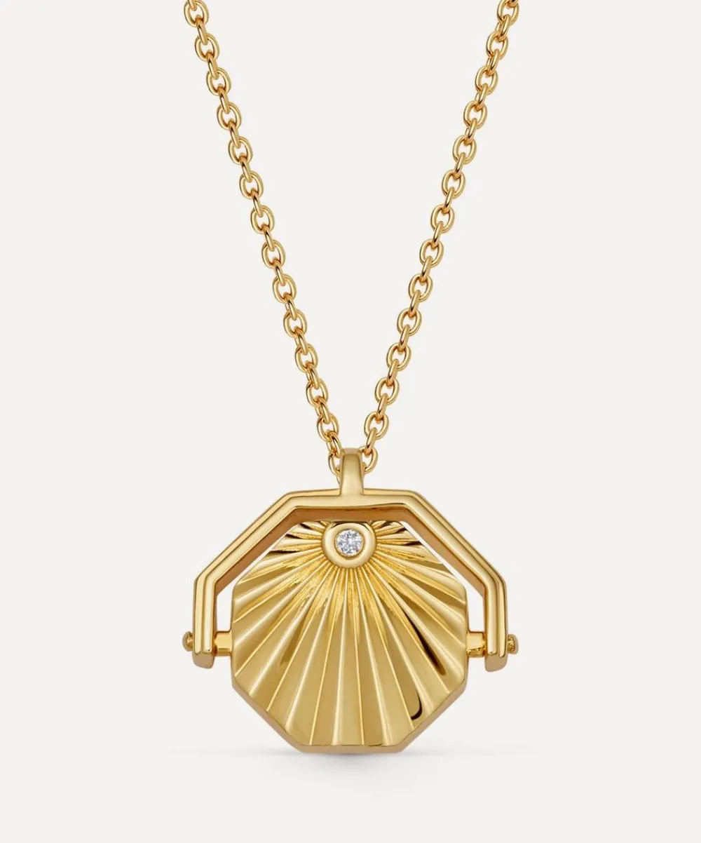 Astley Clarke Necklaces^18ct Gold-Plated Vermeil Silver Celestial Sunrise Spinner Locket Necklace
