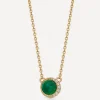 Astley Clarke Necklaces^18ct Gold-Plated Vermeil Silver Luna Green Chalcedony Pendant Necklace