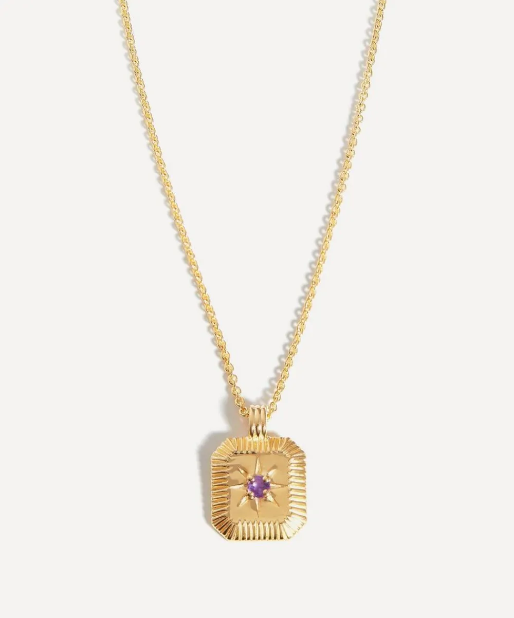 Missoma Necklaces^18ct Gold-Plated Vermeil Silver Engravable February Birthstone Star Ridge Pendant Necklace