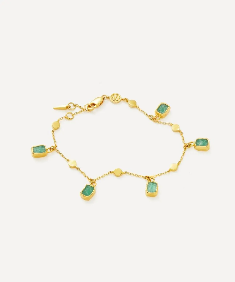 Missoma Bracelets^18ct Gold-Plated Vermeil Silver Lena Amazonite Charm Bracelet