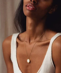 Astley Clarke Necklaces^18ct Gold-Plated Vermeil Silver Stilla Mother of Pearl Locket Necklace