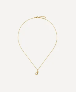 Missoma Necklaces^18ct Gold-Plated Vermeil Silver Curly Molten Mini J Initial Pendant Necklace