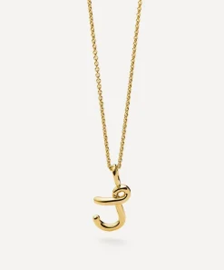 Missoma Necklaces^18ct Gold-Plated Vermeil Silver Curly Molten Mini J Initial Pendant Necklace