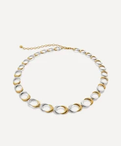Monica Vinader Necklaces^18ct Gold-Plated Vermeil Silver Two-Tone Kissing Moon Collar Necklace