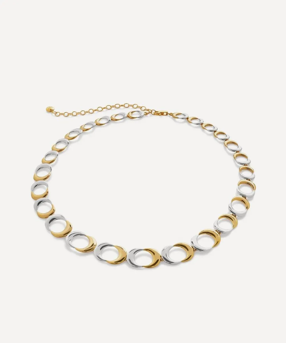 Monica Vinader Necklaces^18ct Gold-Plated Vermeil Silver Two-Tone Kissing Moon Collar Necklace
