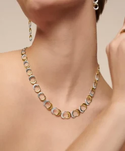 Monica Vinader Necklaces^18ct Gold-Plated Vermeil Silver Two-Tone Kissing Moon Collar Necklace