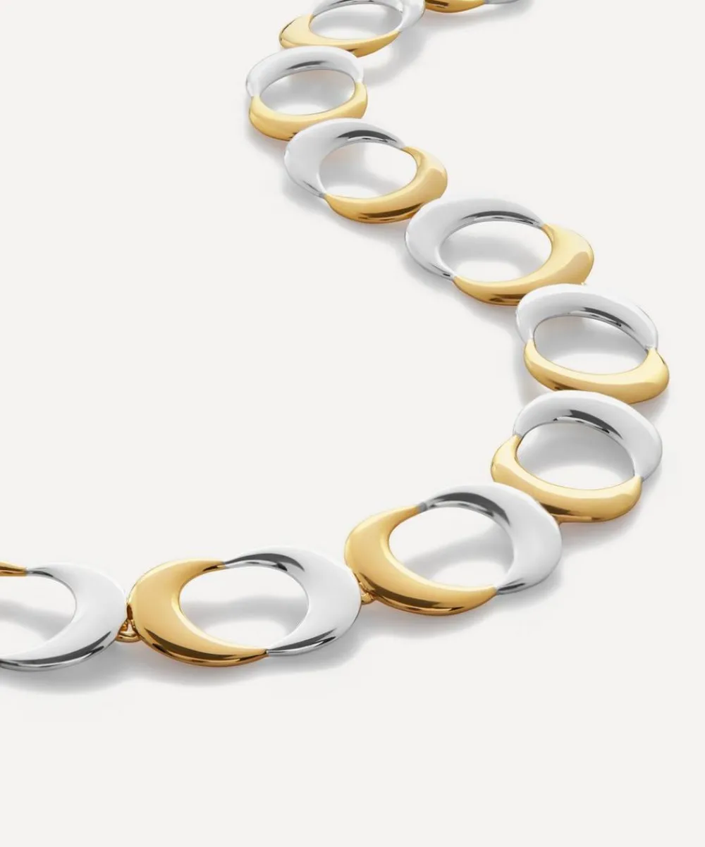 Monica Vinader Necklaces^18ct Gold-Plated Vermeil Silver Two-Tone Kissing Moon Collar Necklace