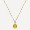 Dinny Hall Necklaces^22ct Gold-Plated Vermeil Silver November Lemon Quartz Birthstone Pendant Necklace