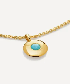 Monica Vinader Necklaces^18ct Gold-Plated Vermeil Silver Turquoise Birthstone Pendant Necklace