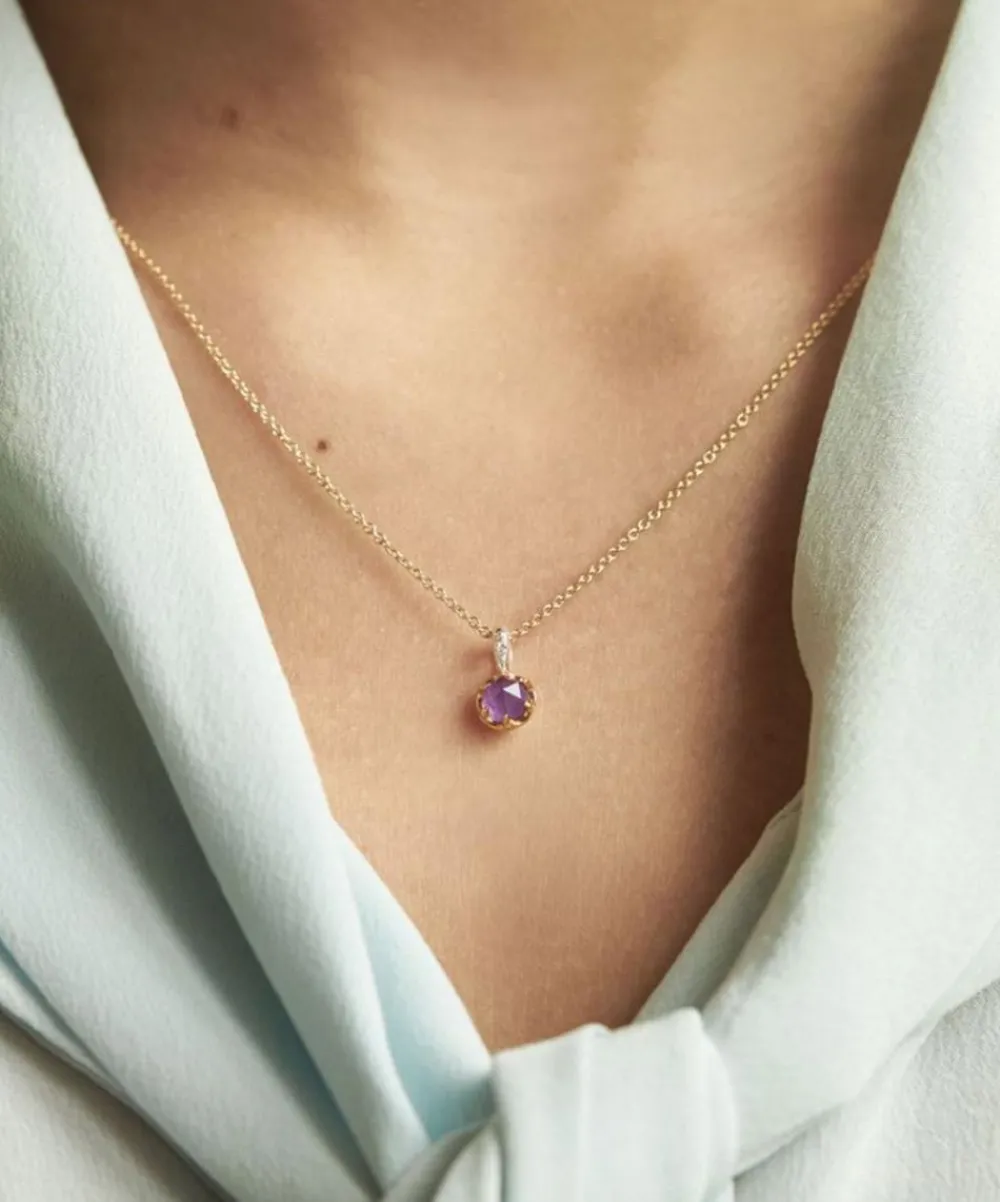 Dinny Hall Necklaces^22ct Gold-Plated Vermeil Silver February Amethyst Birthstone Pendant Necklace