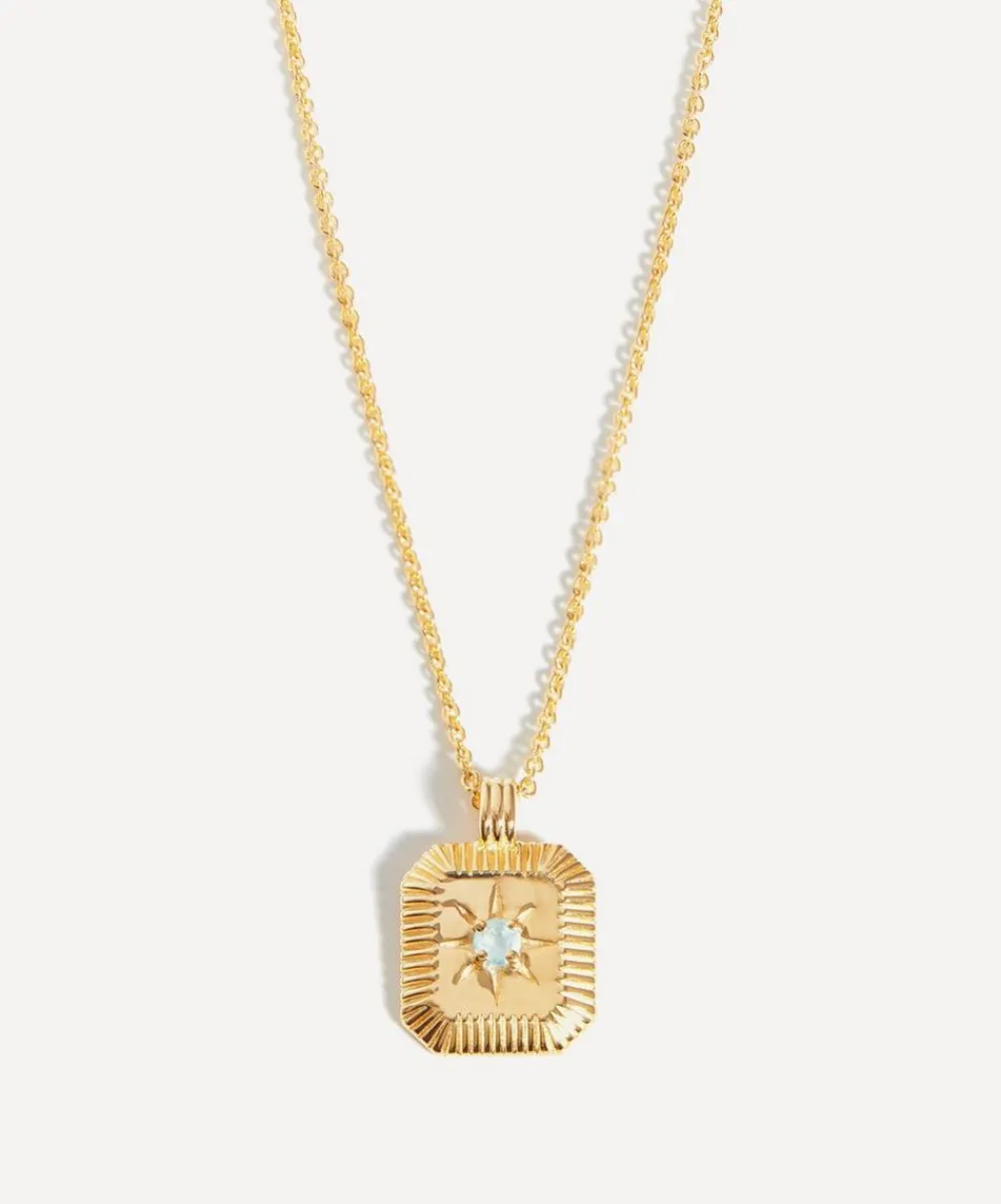 Missoma Necklaces^18ct Gold-Plated Vermeil Silver Engravable March Birthstone Star Ridge Pendant Necklace