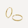 Monica Vinader Earrings^18ct Gold-Plated Vermeil Silver Siren Muse Wave Large Hoop Earrings