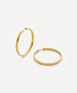 Monica Vinader Earrings^18ct Gold-Plated Vermeil Silver Siren Muse Wave Large Hoop Earrings