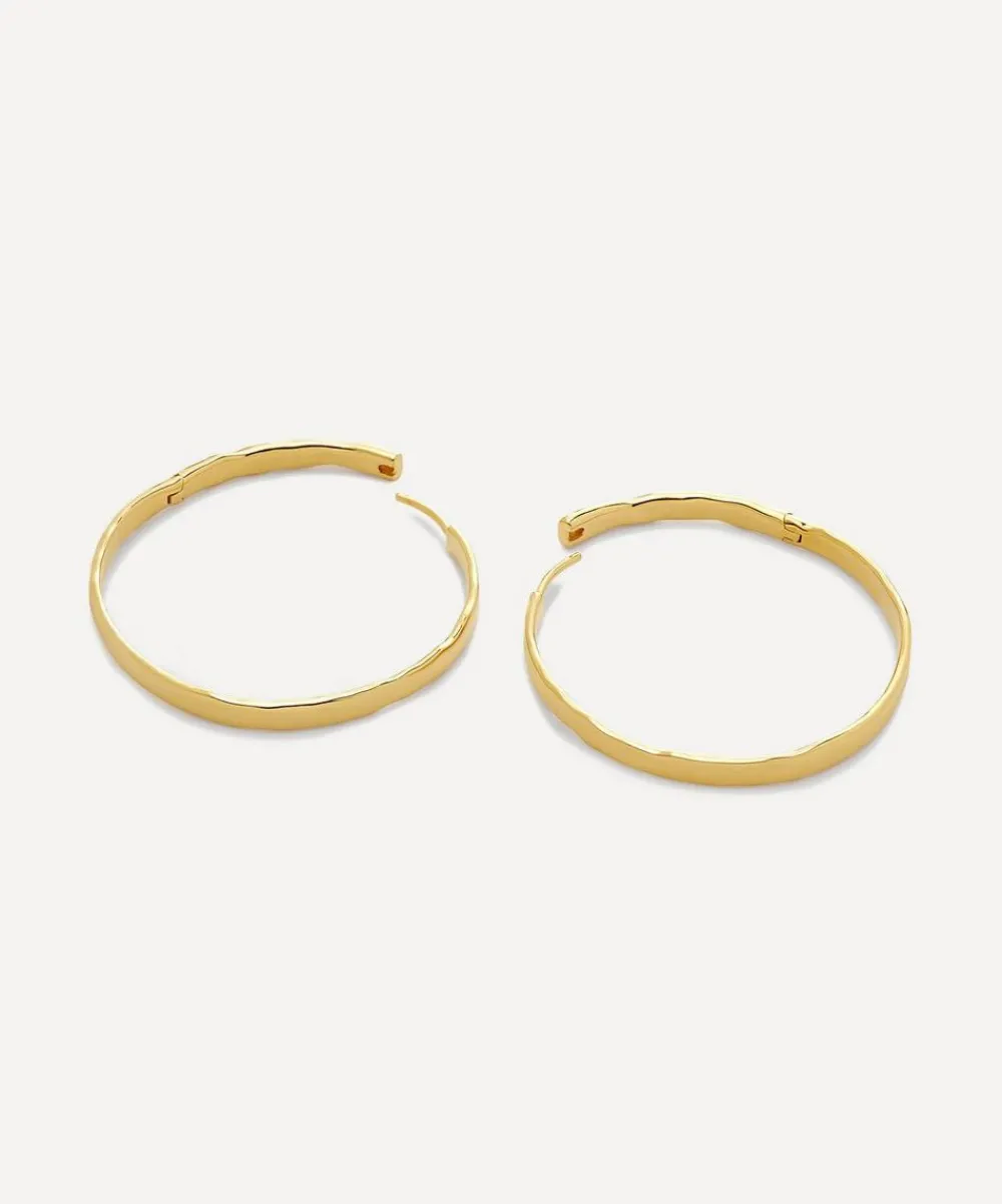 Monica Vinader Earrings^18ct Gold-Plated Vermeil Silver Siren Muse Wave Large Hoop Earrings