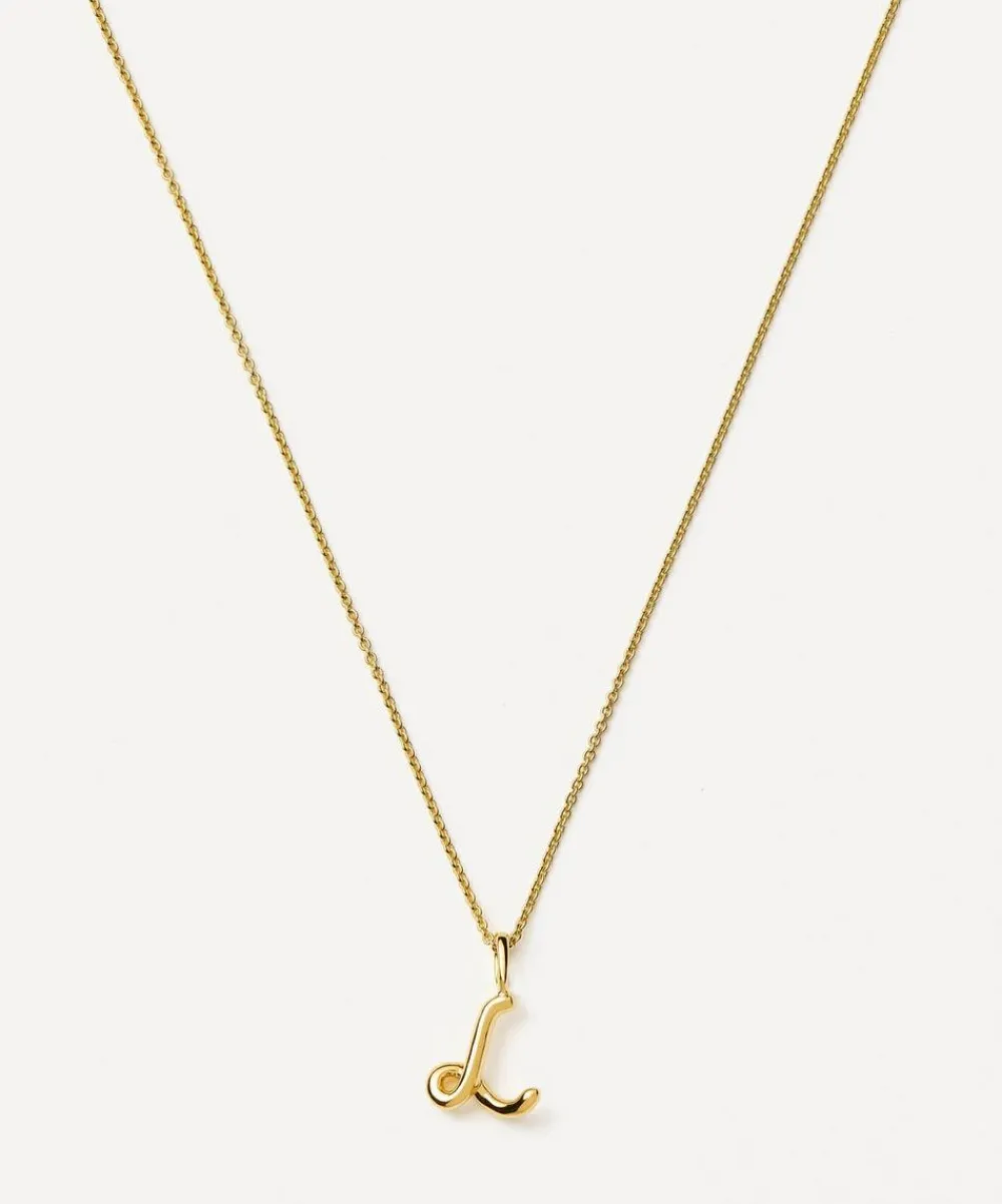 Missoma Necklaces^18ct Gold-Plated Vermeil Silver Curly Molten Mini L Initial Pendant Necklace