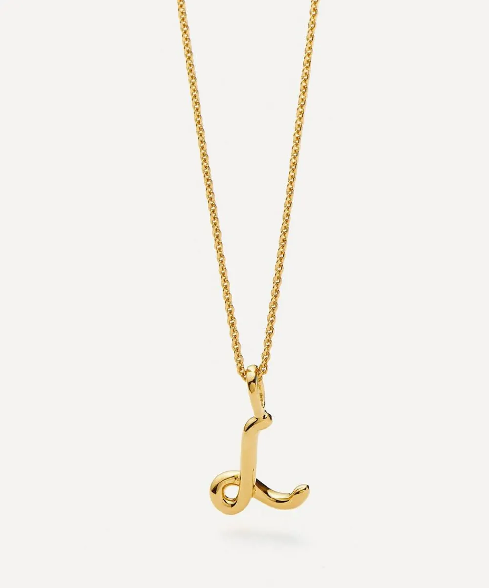 Missoma Necklaces^18ct Gold-Plated Vermeil Silver Curly Molten Mini L Initial Pendant Necklace