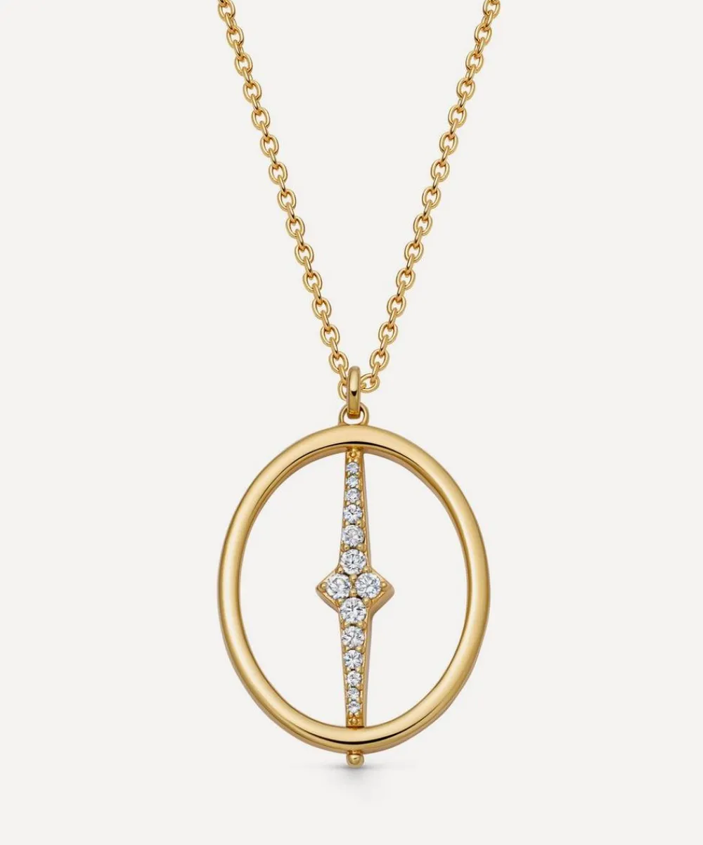Astley Clarke Necklaces^18ct Gold-Plated Vermeil Silver Luna Light Spinning Orb Pendant Necklace