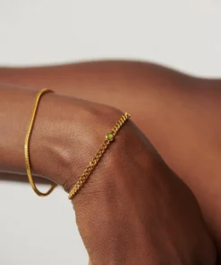 Missoma Bracelets^18ct Gold-Plated Vermeil Silver August Birthstone Chain Bracelet