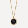Astley Clarke Necklaces^18ct Gold-Plated Vermeil Silver Large Luna Black Onyx Pendant Necklace
