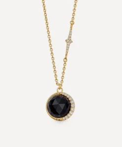 Astley Clarke Necklaces^18ct Gold-Plated Vermeil Silver Large Luna Black Onyx Pendant Necklace