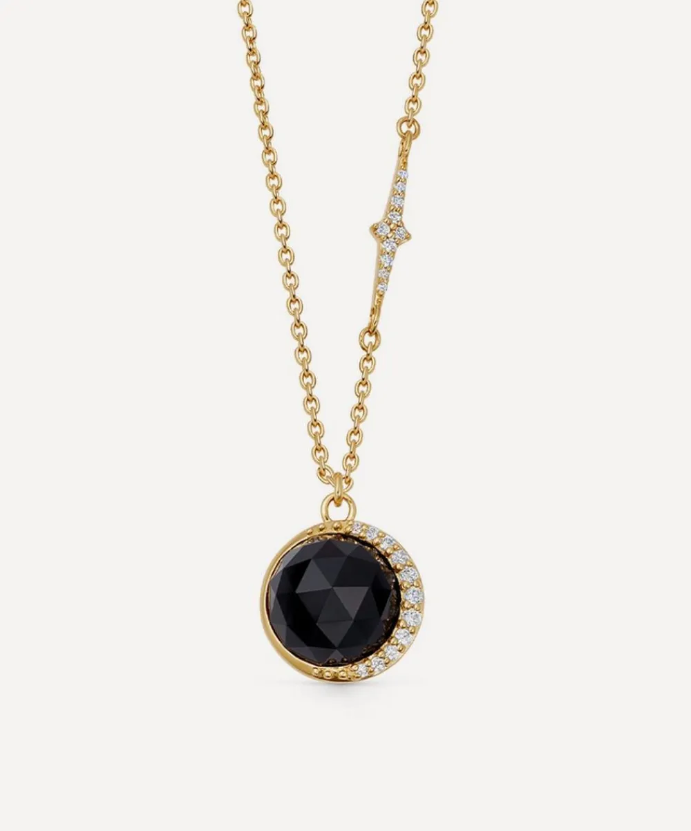 Astley Clarke Necklaces^18ct Gold-Plated Vermeil Silver Large Luna Black Onyx Pendant Necklace