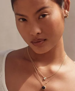 Astley Clarke Necklaces^18ct Gold-Plated Vermeil Silver Large Luna Black Onyx Pendant Necklace