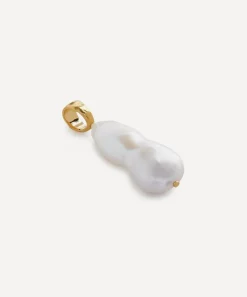 Monica Vinader Charms & Pendants^18ct Gold-Plated Vermeil Silver Capri Teardrop Pearl Pendant Charm