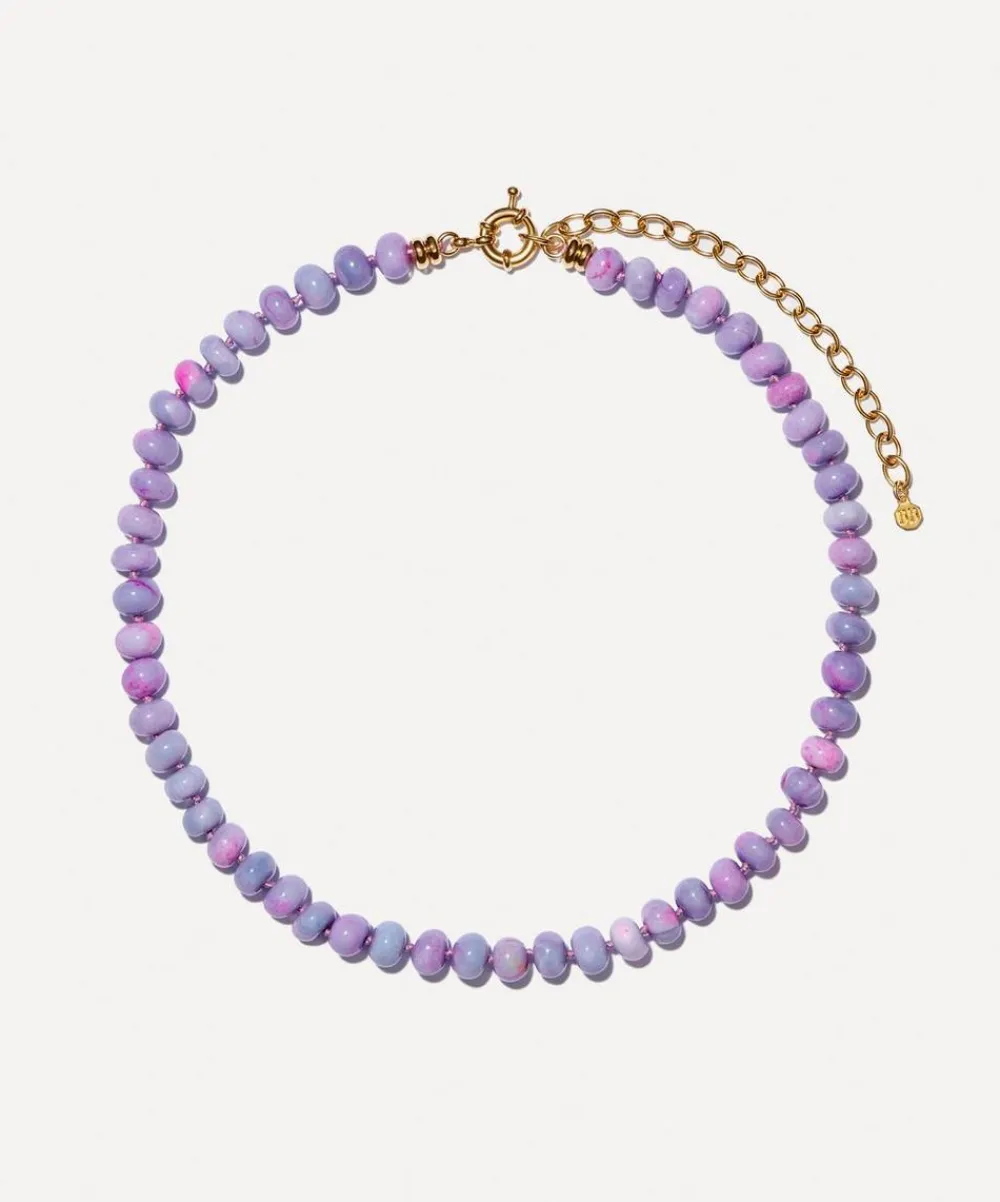 Bon Bon Jewellery Club Necklaces^14ct Gold-Plated Vermeil Silver Orchid Opal Bead Necklace