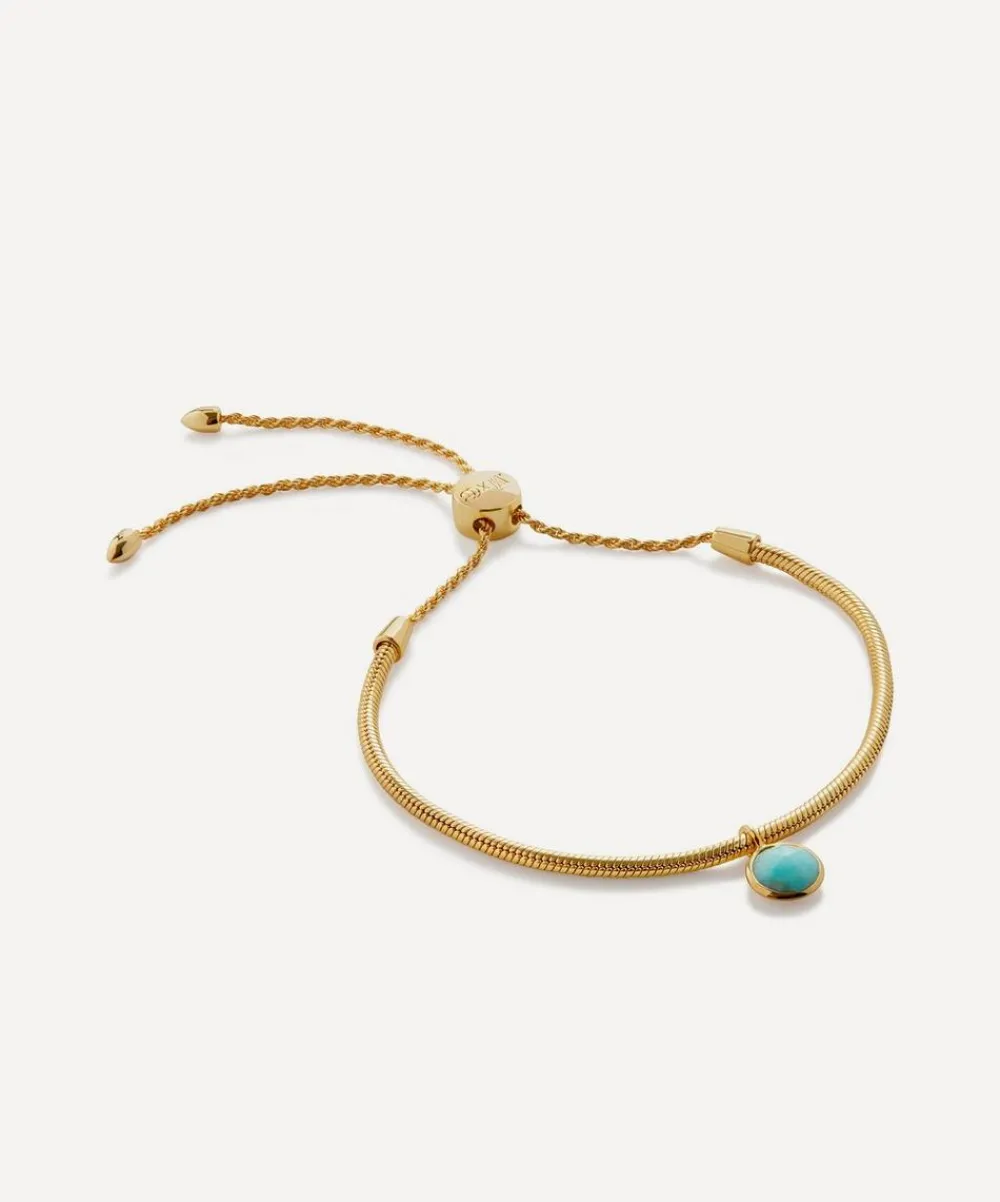 Monica Vinader Bracelets^18ct Gold-Plated Vermeil Silver Eclipse Gemstone Friendship Chain Bracelet