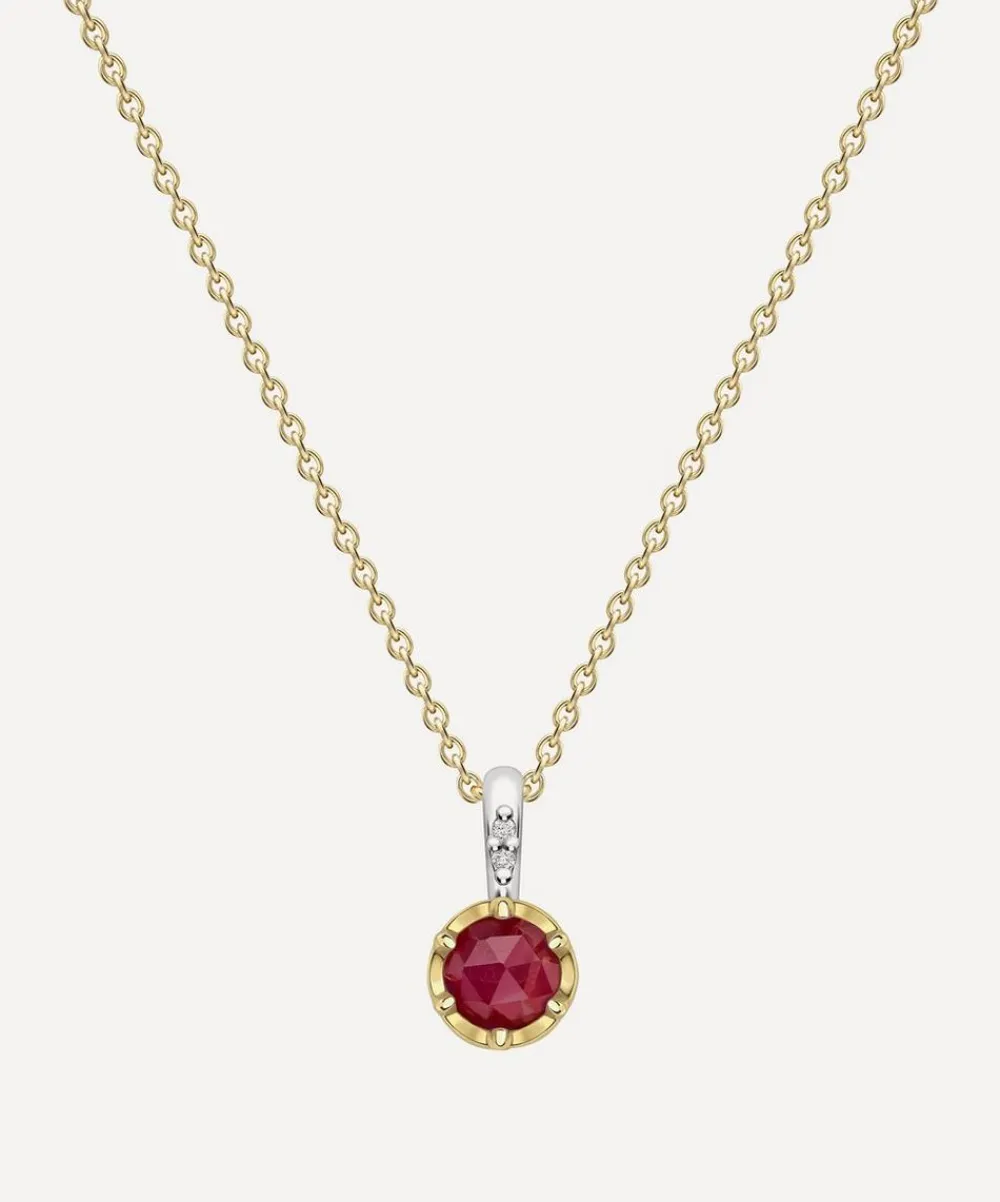 Dinny Hall Necklaces^22ct Gold-Plated Vermeil Silver July Ruby Birthstone Pendant Necklace