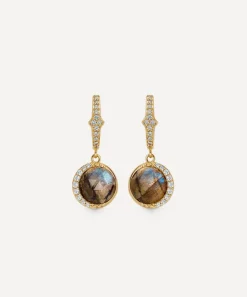 Astley Clarke Earrings^18ct Gold-Plated Vermeil Silver Large Luna Labradorite Drop Earrings