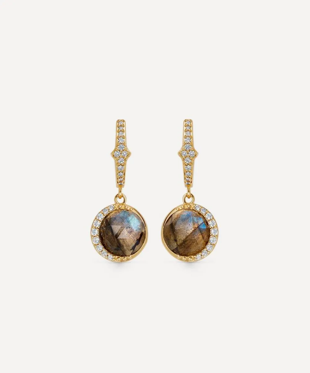 Astley Clarke Earrings^18ct Gold-Plated Vermeil Silver Large Luna Labradorite Drop Earrings