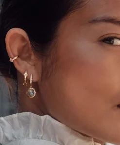 Astley Clarke Earrings^18ct Gold-Plated Vermeil Silver Large Luna Labradorite Drop Earrings