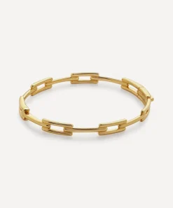 Monica Vinader Bracelets^18ct Gold-Plated Vermeil Silver Signature Link Skinny Bangle Bracelet