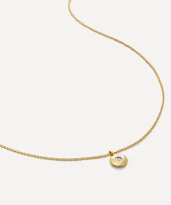 Monica Vinader Necklaces^18ct Gold-Plated Vermeil Silver Diamond Birthstone Pendant Necklace