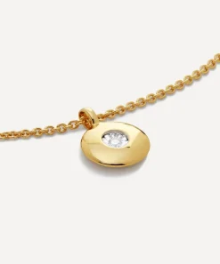 Monica Vinader Necklaces^18ct Gold-Plated Vermeil Silver Diamond Birthstone Pendant Necklace