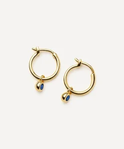 Missoma Earrings^18ct Gold-Plated Vermeil Silver Tennis Charm Mini Drop Hoop Earrings