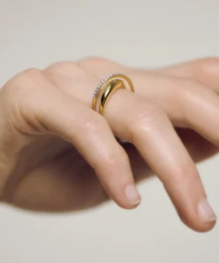 Monica Vinader Rings^18ct Gold-Plated Vermeil Silver Diamond Nura Wrap Ring