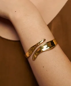 Monica Vinader Bracelets^18ct Gold-Plated Vermeil Silver Wave Open Bold Cuff Bracelet