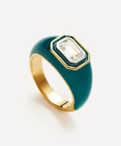 Missoma Rings^18ct Gold-Plated Vermeil Silver Enamel and Stone Dome Statement Ring