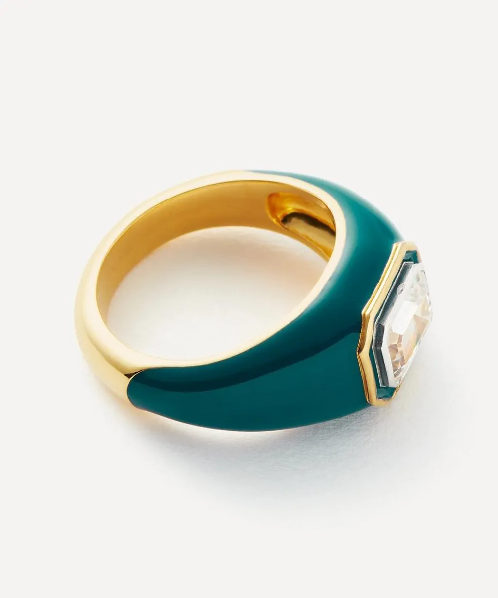 Missoma Rings^18ct Gold-Plated Vermeil Silver Enamel and Stone Dome Statement Ring