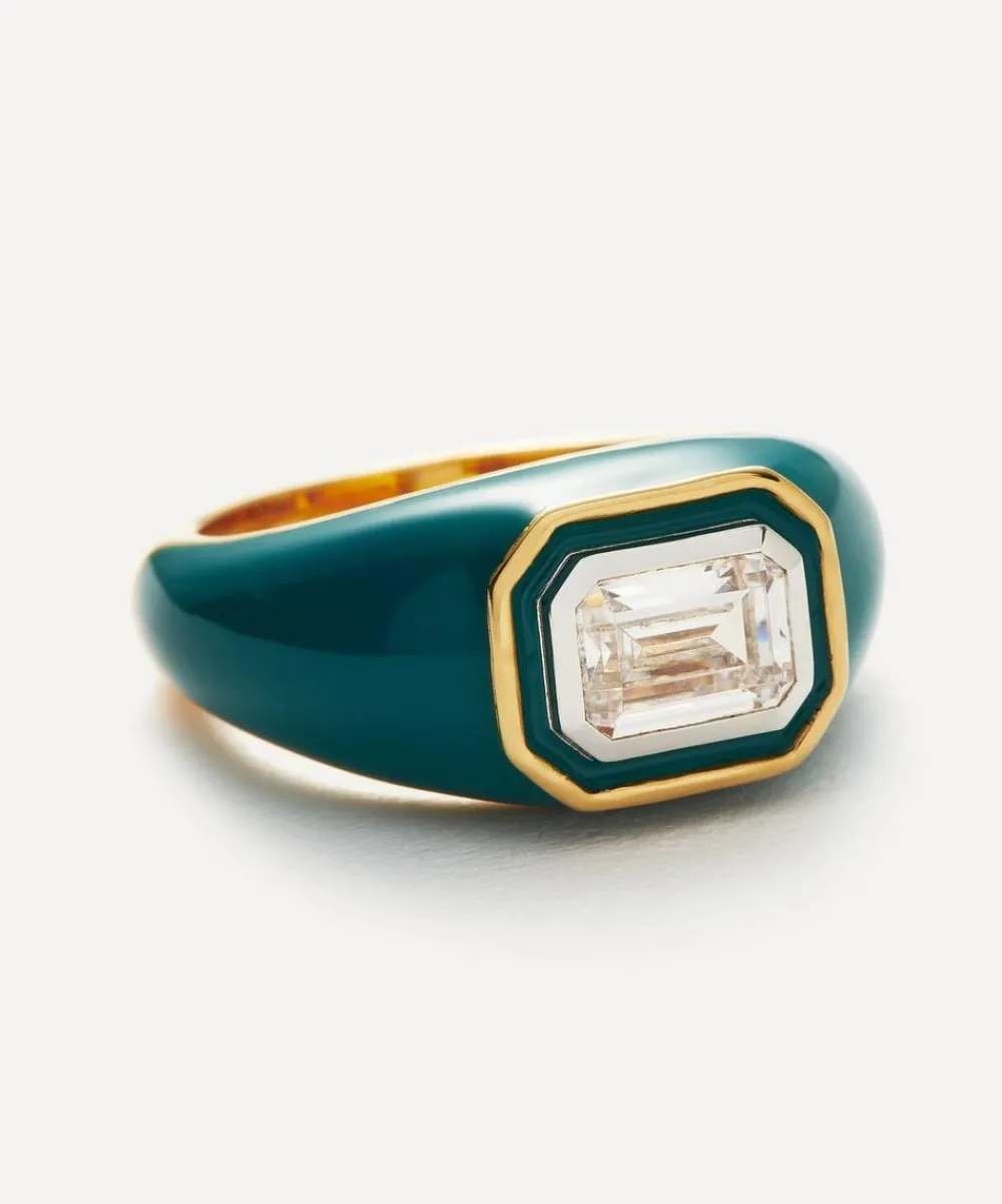 Missoma Rings^18ct Gold-Plated Vermeil Silver Enamel and Stone Dome Statement Ring