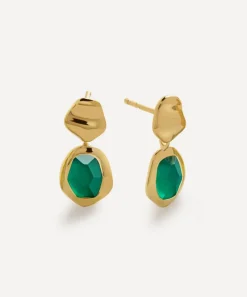 Monica Vinader Earrings^18ct Gold-Plated Vermeil Silver Odyssey Gemstone Small Drop Earrings