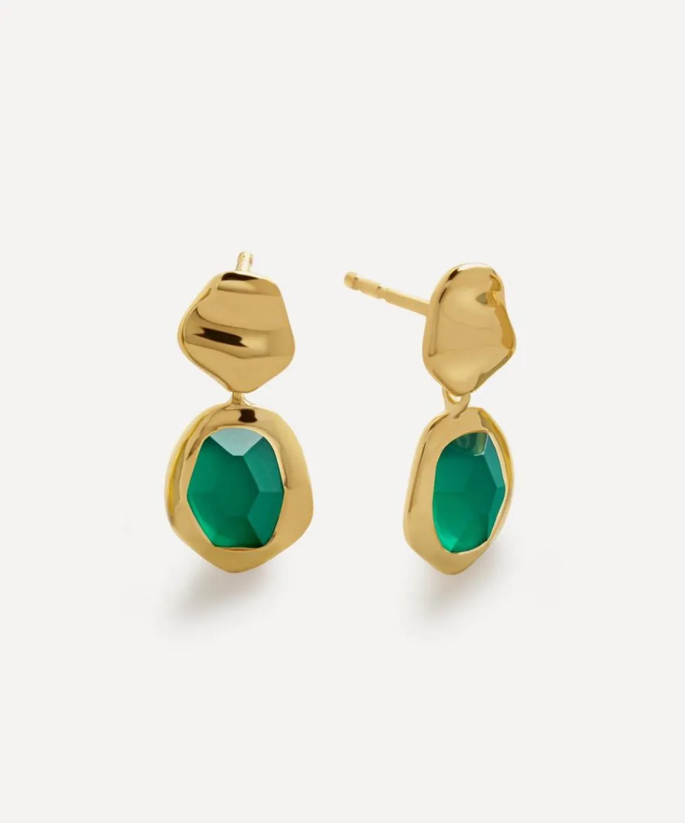 Monica Vinader Earrings^18ct Gold-Plated Vermeil Silver Odyssey Gemstone Small Drop Earrings