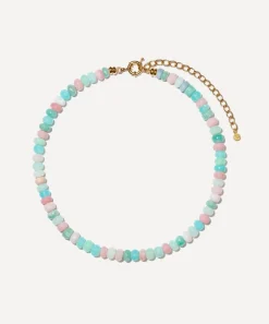 Bon Bon Jewellery Club Necklaces^14ct Gold-Plated Vermeil Silver Smooth Candy Pastel Opal Bead Necklace