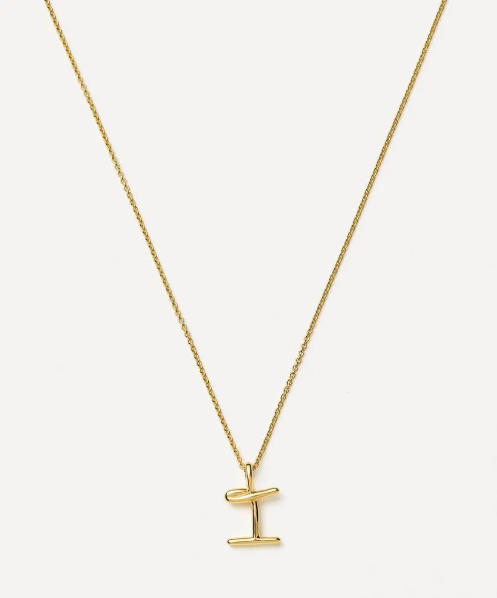 Missoma Necklaces^18ct Gold-Plated Vermeil Silver Curly Molten Mini I Initial Pendant Necklace