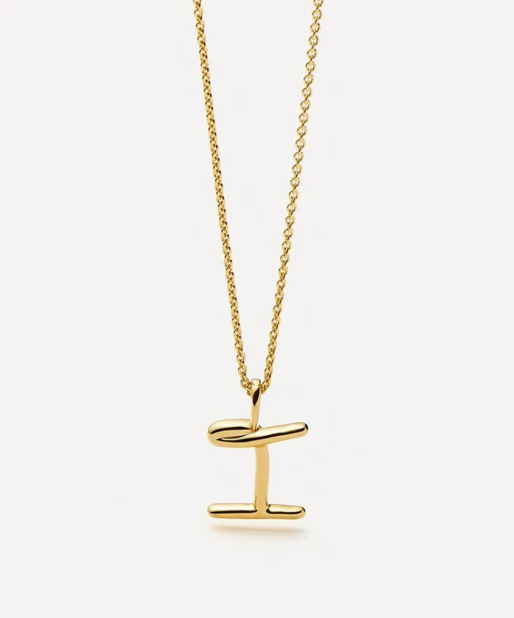 Missoma Necklaces^18ct Gold-Plated Vermeil Silver Curly Molten Mini I Initial Pendant Necklace