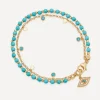 Astley Clarke Bracelets^18ct Gold-Plated Vermeil Silver Biography Adorned Turquoise Evil Eye Bracelet