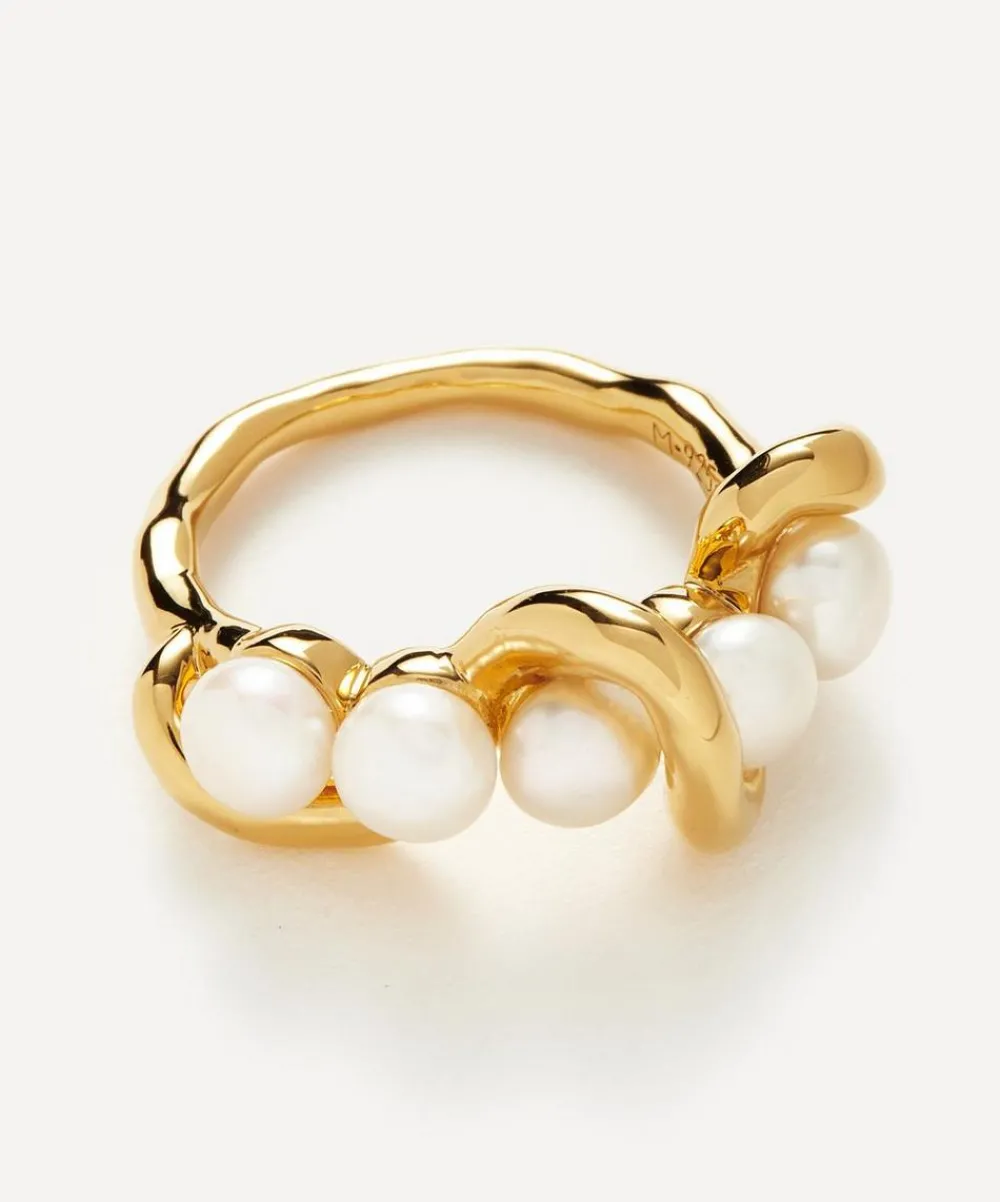 Missoma Rings^18ct Gold-Plated Vermeil Silver Molten Pearl Twisted Ring